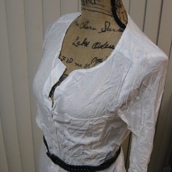 NWT Wet Seal white belted button up shirt top XS extra small - Picture 2 of 6